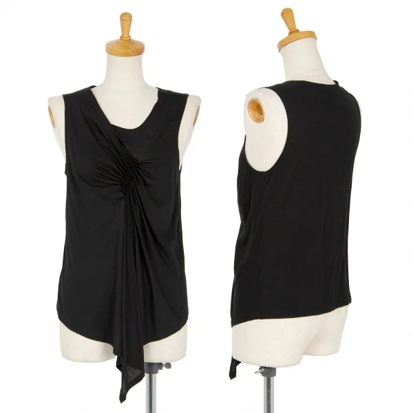 イッセイミヤケ フェットISSEY MIYAKE FETE ビーズ装飾変形タンクトップ 黒2 K-103444_001