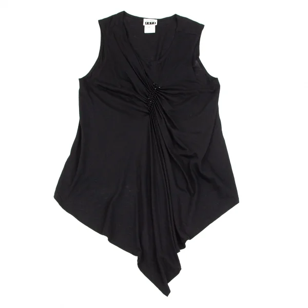 イッセイミヤケ フェットISSEY MIYAKE FETE ビーズ装飾変形タンクトップ 黒2 K-103444_002