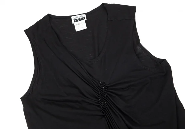 イッセイミヤケ フェットISSEY MIYAKE FETE ビーズ装飾変形タンクトップ 黒2 K-103444_003
