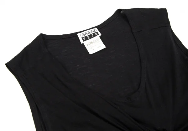 イッセイミヤケ フェットISSEY MIYAKE FETE ビーズ装飾変形タンクトップ 黒2 K-103444_004