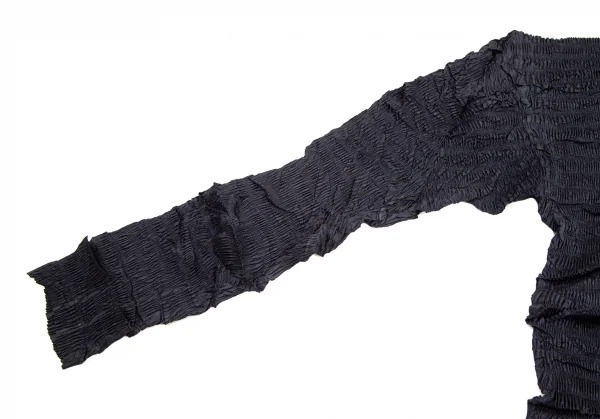 イッセイミヤケISSEY MIYAKE立体プリーツハイネックカットソー 紺M K-103459_006