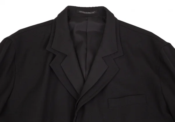 ヨウジヤマモト プールオムYohji Yamamoto POUR HOMME ウールギャバダブルラペルフライフロントコート 黒3 K-103485_002