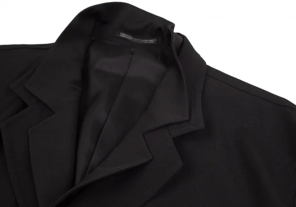 ヨウジヤマモト プールオムYohji Yamamoto POUR HOMME ウールギャバダブルラペルフライフロントコート 黒3 K-103485_003