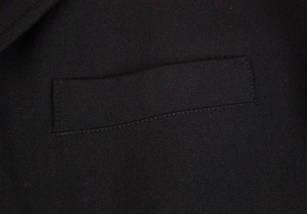 ヨウジヤマモト プールオムYohji Yamamoto POUR HOMME ウールギャバダブルラペルフライフロントコート 黒3 K-103485_004