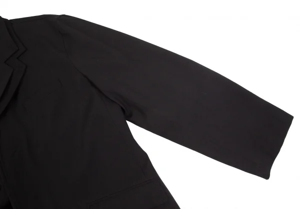 ヨウジヤマモト プールオムYohji Yamamoto POUR HOMME ウールギャバダブルラペルフライフロントコート 黒3 K-103485_005