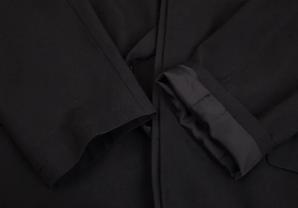 ヨウジヤマモト プールオムYohji Yamamoto POUR HOMME ウールギャバダブルラペルフライフロントコート 黒3 K-103485_006