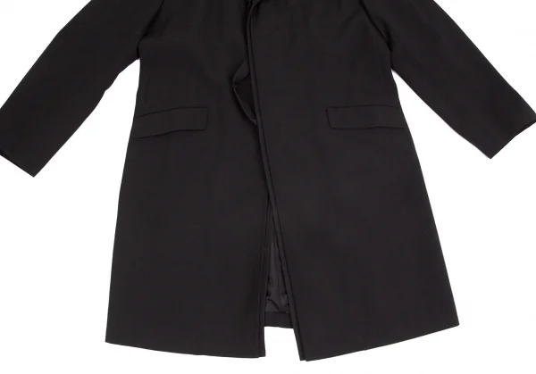 ヨウジヤマモト プールオムYohji Yamamoto POUR HOMME ウールギャバダブルラペルフライフロントコート 黒3 K-103485_007