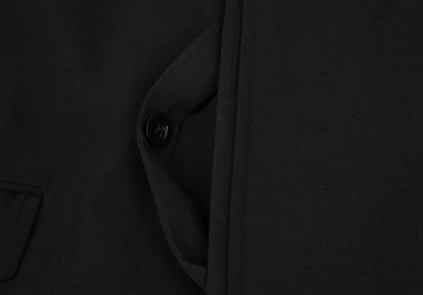 ヨウジヤマモト プールオムYohji Yamamoto POUR HOMME ウールギャバダブルラペルフライフロントコート 黒3 K-103485_008
