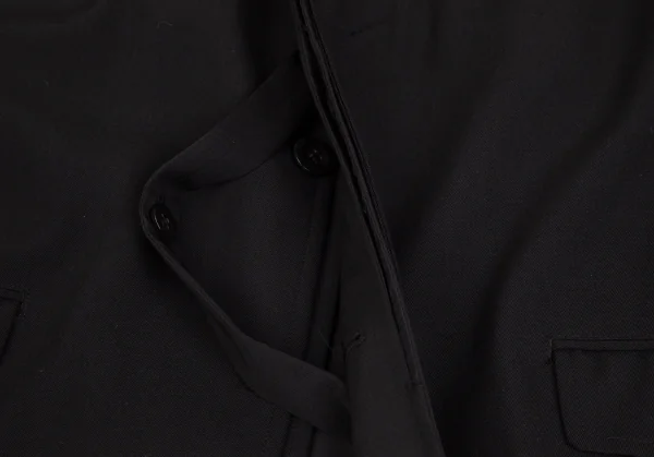 ヨウジヤマモト プールオムYohji Yamamoto POUR HOMME ウールギャバダブルラペルフライフロントコート 黒3 K-103485_010