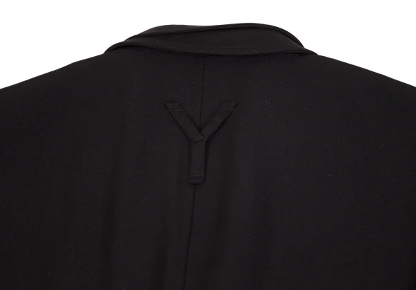 ヨウジヤマモト プールオムYohji Yamamoto POUR HOMME ウールギャバダブルラペルフライフロントコート 黒3 K-103485_013