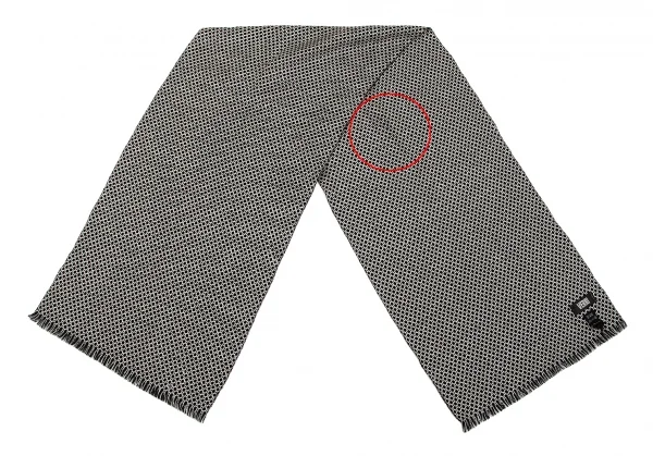 ヴェリーVERRI ウールシルク柄織りストール 黒白 K-103492_002