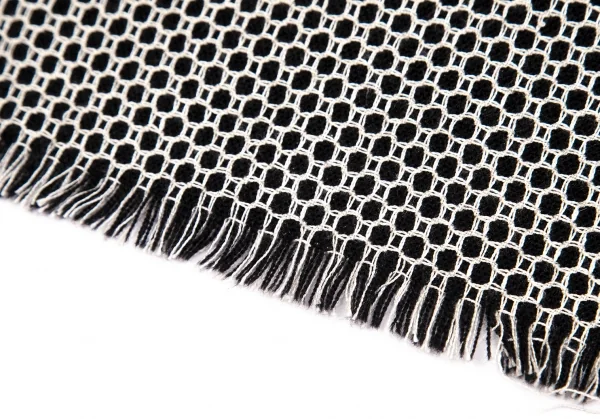 ヴェリーVERRI ウールシルク柄織りストール 黒白 K-103492_005