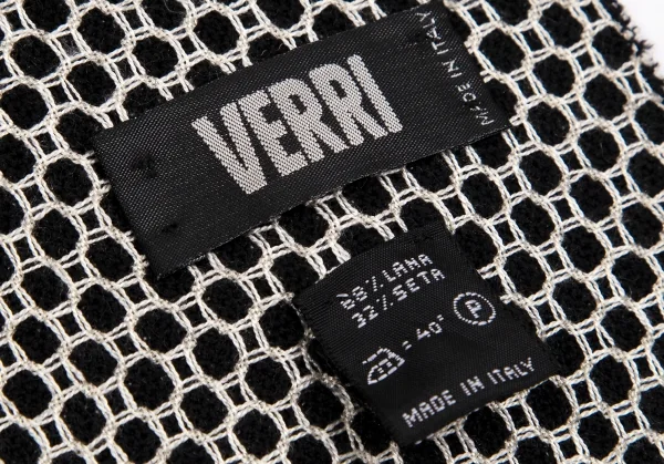 ヴェリーVERRI ウールシルク柄織りストール 黒白 K-103492_007