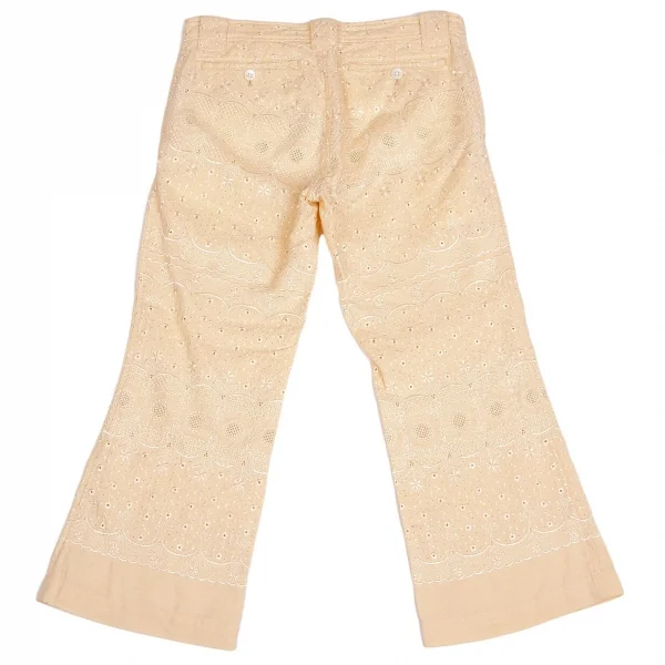 トリコ コムデギャルソンtricot COMME des GARCONS レース地クロップドリネンパンツ ベージュS K-103506_008