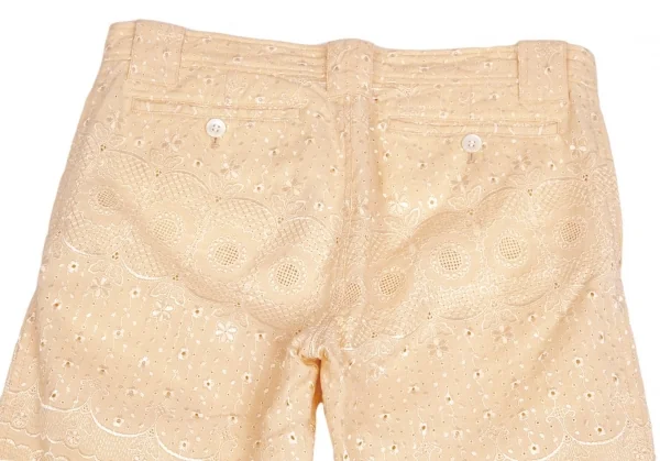 トリコ コムデギャルソンtricot COMME des GARCONS レース地クロップドリネンパンツ ベージュS K-103506_009