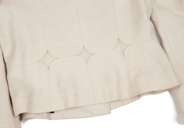 エイスA ファー切替リネン変形ライダースジャケット ベージュ1 K-103507_014