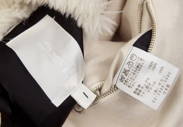 エイスA ファー切替リネン変形ライダースジャケット ベージュ1 K-103507_017