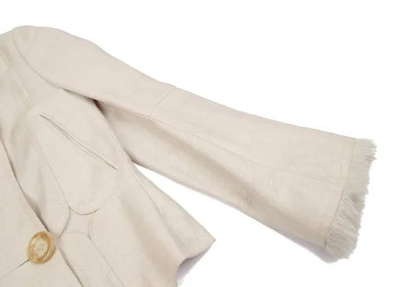 エイスA ファー切替リネン変形ライダースジャケット ベージュ1 K-103507_006