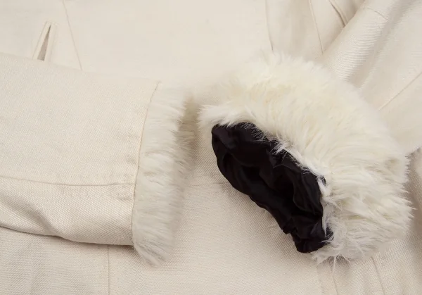 エイスA ファー切替リネン変形ライダースジャケット ベージュ1 K-103507_007