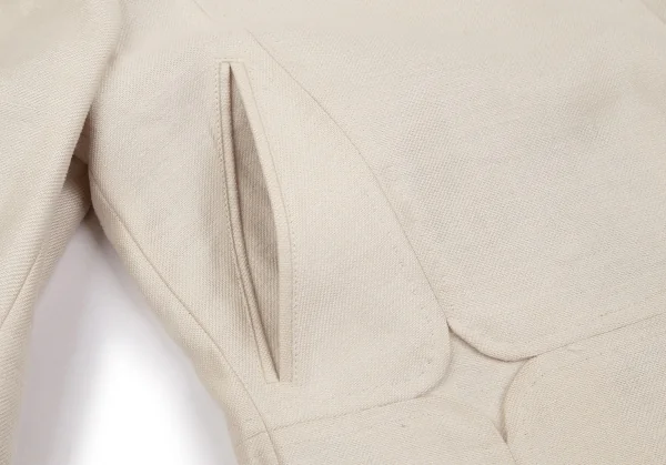 エイスA ファー切替リネン変形ライダースジャケット ベージュ1 K-103507_009