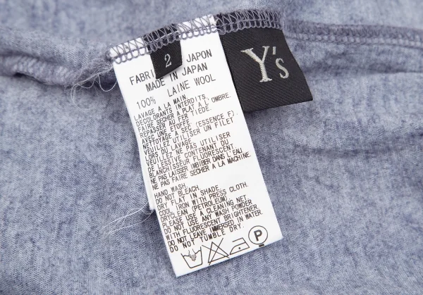 ワイズY's ウールピグメントダイニットソー 青2 K-103509_013