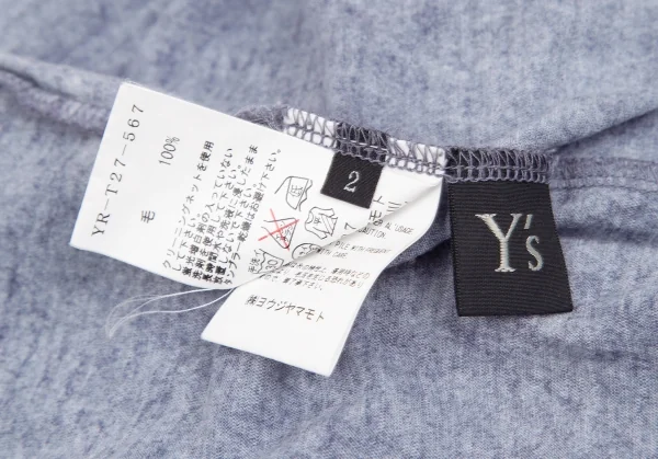 ワイズY's ウールピグメントダイニットソー 青2 K-103509_014