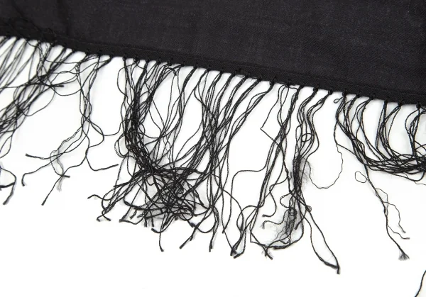 タケシコウサカバイ ワイズ ピンクレーベルTAKESHI KOSAKA by Y's Pink Label フラワープリントフリンジスカーフショール 黒マルチ2 K-103524_006