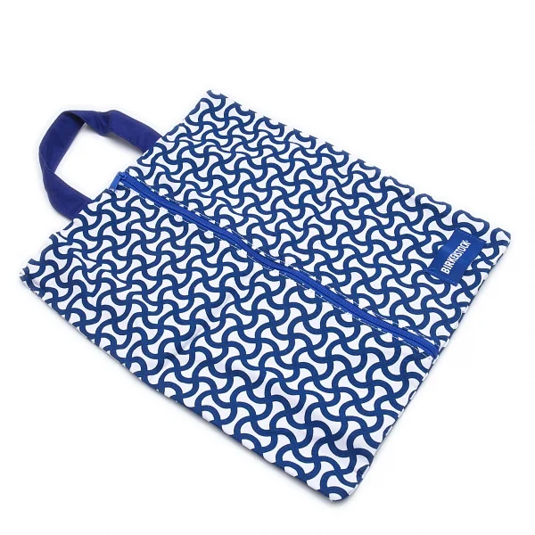 ビルケンシュトックBIRKENSTOCK ソールパターンプリントノベルティシューズケース 白青 K-103531_001