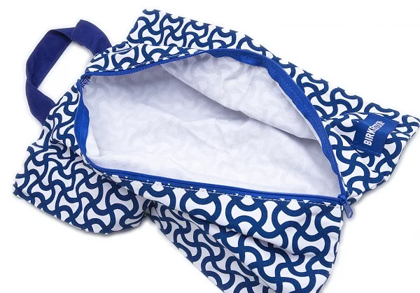 ビルケンシュトックBIRKENSTOCK ソールパターンプリントノベルティシューズケース 白青 K-103531_003