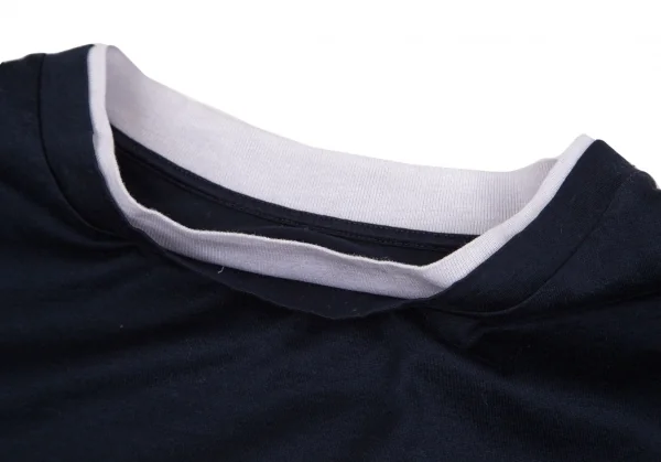 ルーチョバノッティLUCIO VANOTTI 衿二重デザイン半袖Tシャツ 紺白4 K-103536_003