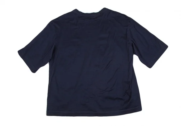 ルーチョバノッティLUCIO VANOTTI 衿二重デザイン半袖Tシャツ 紺白4 K-103536_007