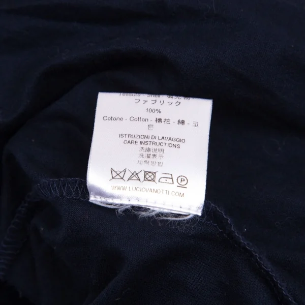 ルーチョバノッティLUCIO VANOTTI 衿二重デザイン半袖Tシャツ 紺白4 K-103536_009