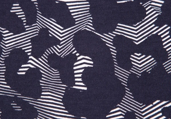 ニールバレットNeil Barrett ボーダーレオパード半袖Tシャツ 紫白M K-103537_008