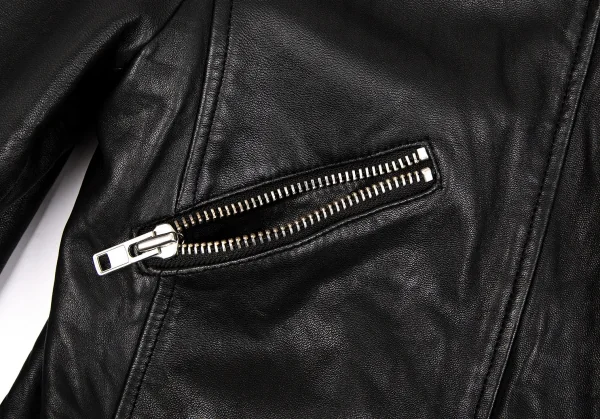 イザベルマランエトワールISABEL MARANT ETOILE レザーノーカラーライダースジャケット 黒38 K-103544_005