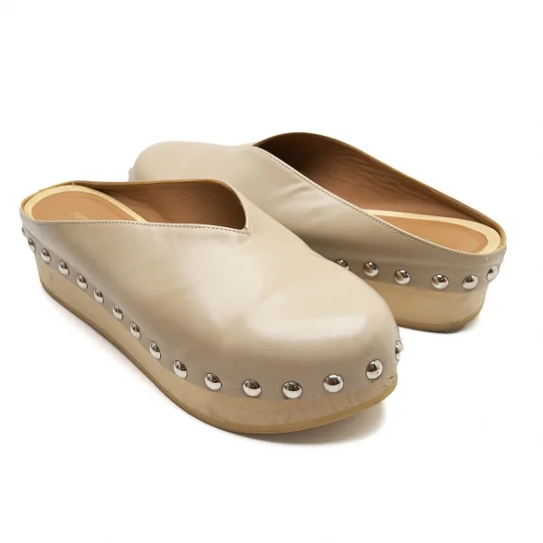 ピッピシックPIPPICHIC Vカットスタッズサボサンダル ベージュ37.5（24位） K-103552_001