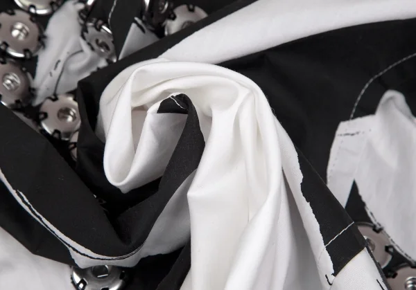 コムデギャルソン オムプリュスCOMME des GARCONS HOMME PLUS スナップボタン装飾プリントコットンPコート 白黒M K-103553_018