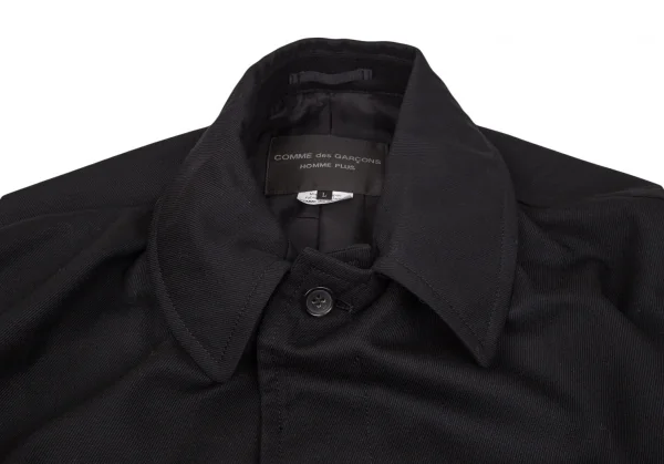 コムデギャルソン オムプリュスCOMME des GARCONS HOMME PLUS ロゴ総柄ドッキングポンチョコート 黒赤白L K-103559_004