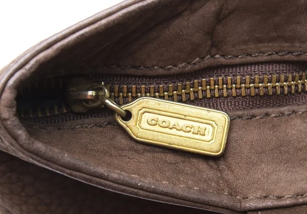 コーチCOACH シュリンクレザートートバッグ 焦げ茶 K-103579_013