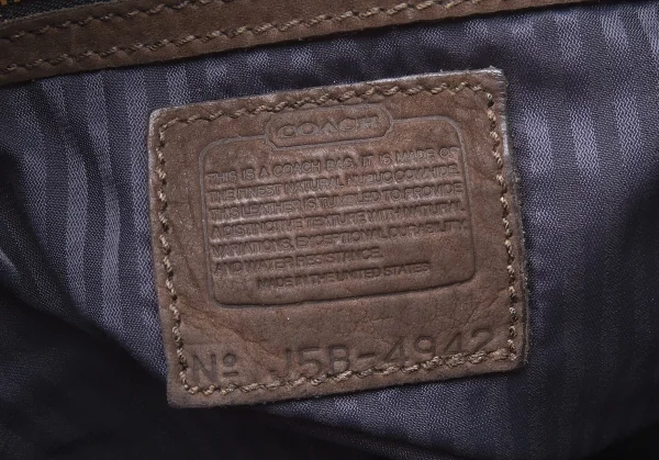 コーチCOACH シュリンクレザートートバッグ 焦げ茶 K-103579_016