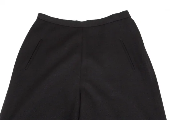 ソニアリキエルSONIA RYKIEL ウールロゴ金ボタンサイドジップワイドパンツ 黒40 K-103580_002