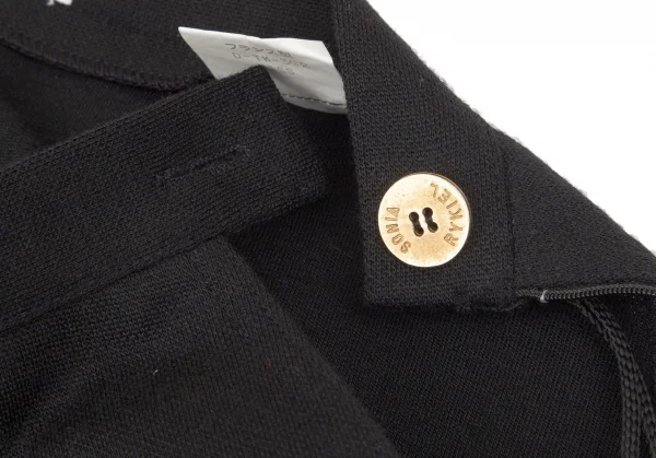 ソニアリキエルSONIA RYKIEL ウールロゴ金ボタンサイドジップワイドパンツ 黒40 K-103580_005