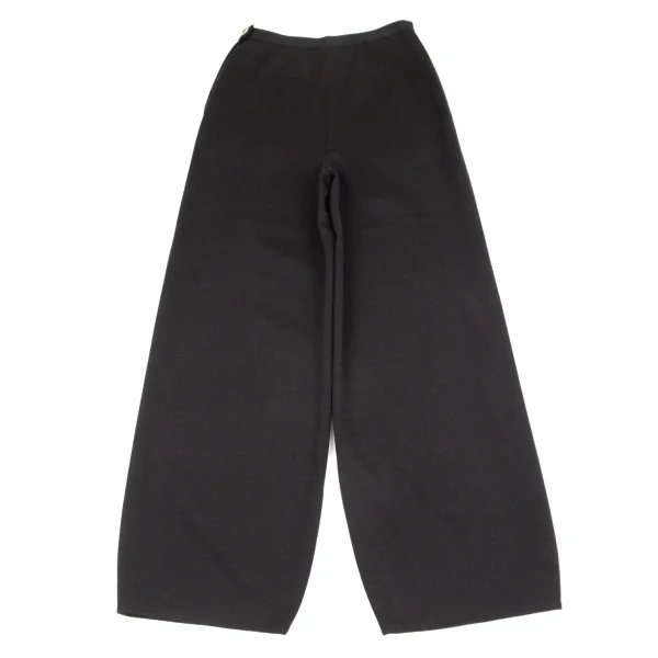 ソニアリキエルSONIA RYKIEL ウールロゴ金ボタンサイドジップワイドパンツ 黒40 K-103580_009