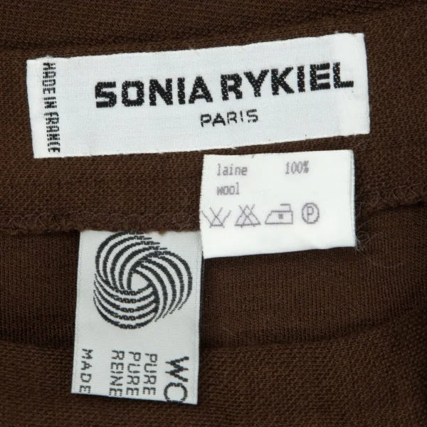 ソニアリキエルSONIA RYKIEL ウールバックジップスカート 茶40 K-103583_013