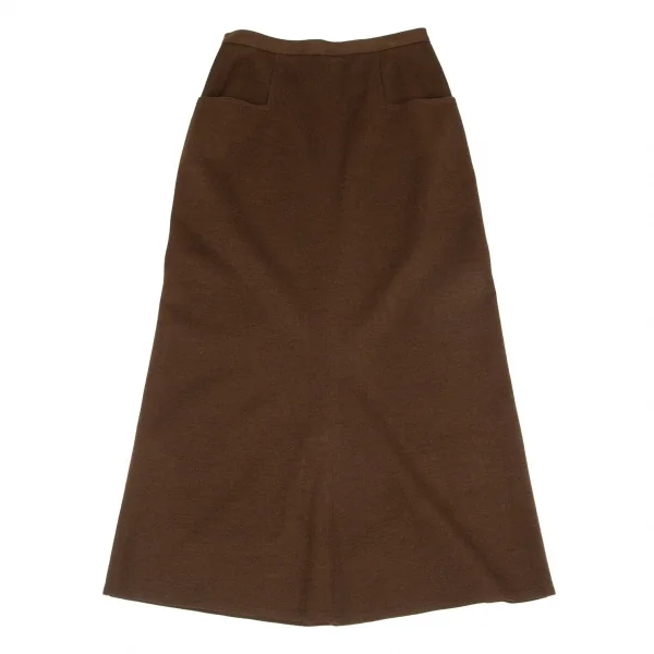 ソニアリキエルSONIA RYKIEL ウールバックジップスカート 茶40 K-103583_002