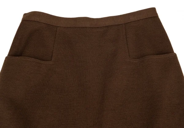 ソニアリキエルSONIA RYKIEL ウールバックジップスカート 茶40 K-103583_003