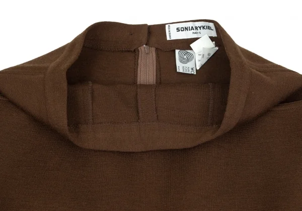 ソニアリキエルSONIA RYKIEL ウールバックジップスカート 茶40 K-103583_004