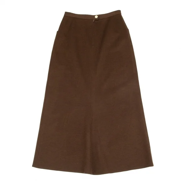 ソニアリキエルSONIA RYKIEL ウールバックジップスカート 茶40 K-103583_008