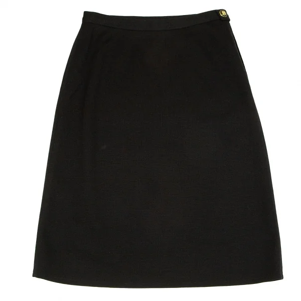 ソニアリキエルSONIA RYKIEL ウール台形スカート 黒38 K-103585_010