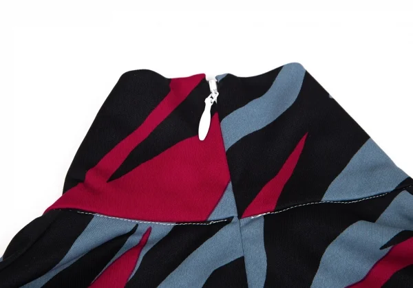 タケシコウサカバイ ワイズ ピンクレーベルTAKESHI KOSAKA by Y's Pink Label ポリストレッチゼブラハイネックトップス 水色黒2 K-103600_010