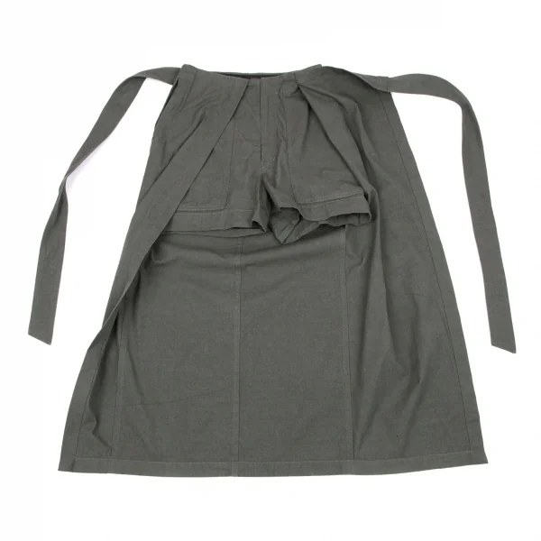 タケシコウサカバイ ワイズ ピンクレーベルTAKESHI KOSAKA by Y's Pink Label ミリタリーショートパンツラップスカート カーキ1 K-103602_007